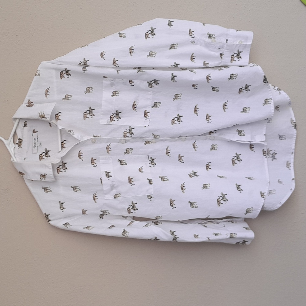 Madewell Button Down Shirt in Cat Walk Size Small - Picture 2 of 8